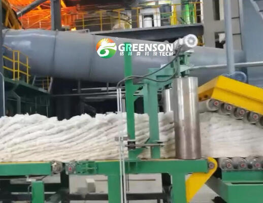 Linha de produção de placas de lã de rocha de alta densidade de grau industrial com sistema de controlo PLC de densidade de matéria-prima de 80-200 kg/m3 e alimentação de 380V/50Hz