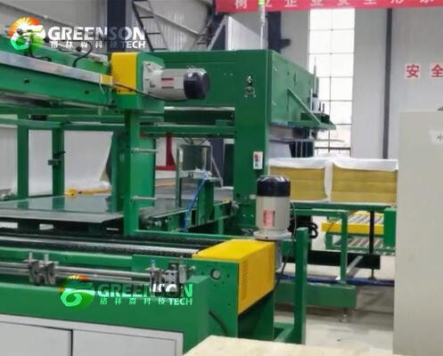 Bom preço. Linha de produção de painéis de lã de rocha mineral de alta densidade 40-150 kg/m3 com capacidade anual de 10000-60000 toneladas e potência total de 200-300 KW on-line