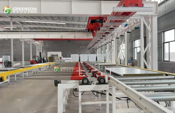 Bom preço. Linha de produção do painel sanduíche de lãs de rocha para a parede do armazém on-line