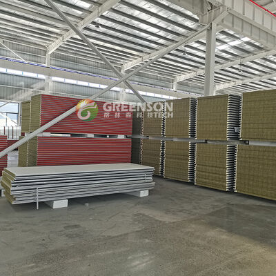Bom preço. Linha de produção de painel sanduíche de lã de rocha de baixa manutenção on-line